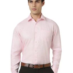 Van Heusen Pink Cotton Regular Fit Print Shirt-image-52