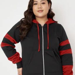 BRINNS Black Color-Block Hoodie Sweatshirt-image-96
