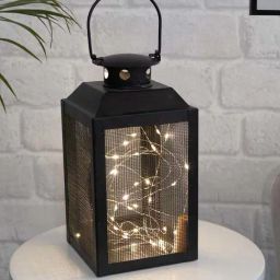 Homesake Black Metal Lantern And Candle Tealight Holder-34