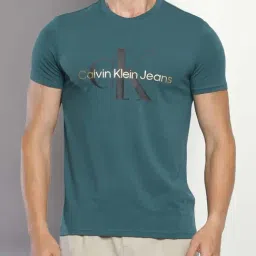 Calvin Klein Atlantic Deep Cotton Slim Fit Logo Printed T-Shirt-image-26