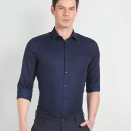 Arrow Blue Cotton Slim Fit Printed Shirt-picture-46