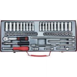 Kennedy-Pro 6.35 mm (1/4 inch) Square Drive Mini MM/AF Single Hex Socket (Set of 51 Piece)-3