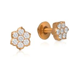 Malabar Gold and Diamonds 22k Rose Gold Stud Earrings-image-79