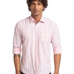 Parx Pink Slim Fit Checks Shirt-picture-10