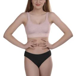 AROUSY Beige & Black Cotton Bra Panty Set-image-94