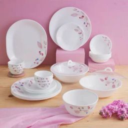 Corelle Multicolor Glass Pink Breeze1 Dinner Set 21 Pcs-image-73