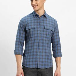 Forever 21 Blue Cotton Regular Fit Checks Shirt-image-89