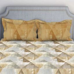 Spaces Atrium Brown 100% Cotton 144 TC Double Bedsheet with 2 Pillow Covers image 4