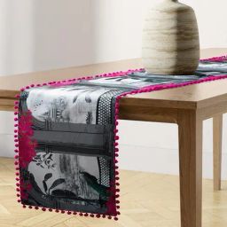 India Circus By Krshna Mehta 4-Seater Multi Velvet Printed Table Runner-15