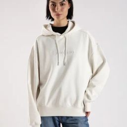 CALVIN KLEIN JEANS Off-White Regular Fit Hooded Sweatshirt-20