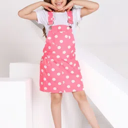 Peppermint Girls Printed Dungaree With T-Shirt-image-24