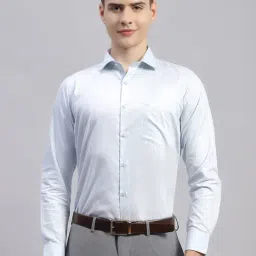Monte Carlo Sky Blue Regular Fit Checks Shirt-image-95