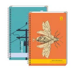 Pragya A4  21 x 29.7 cm Colour Coded 500 Pages Single Line 6 Subject Spiral Notebook, SP-A4-6S-500SL (Pack of 2)-88
