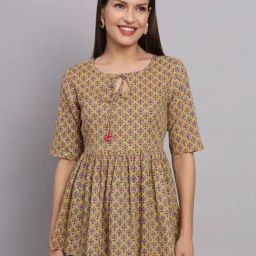 DECKEDUP Yellow Printed Tunic-27