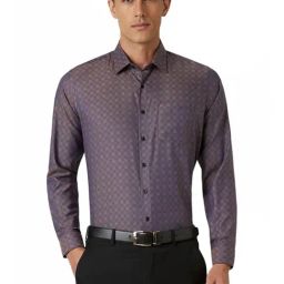 Van Heusen Purple Cotton Slim Fit Checks Shirt-image-18