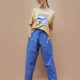 Ginger By Lifestyle Mid Blue & Yellow Cotton Regular Fit Printed Night Suit-image-40