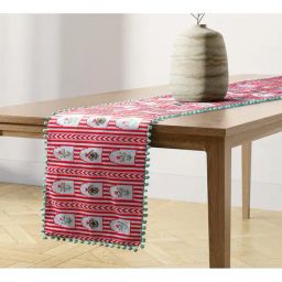 India Circus By Krshna Mehta 4-Seater Multi Velvet Printed Table Runner-31