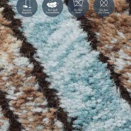 Obsessions Blue Polypropylene Abstract Carpet - Medium image 3