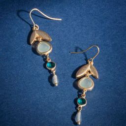 Accessorize London Blue Brass Earrings-26
