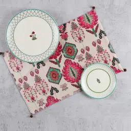 india circus by krsnaa mehta India Circus By Krshna Mehta Multicolor Velvet Printed Placemats-picture-45