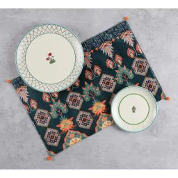 India Circus By Krshna Mehta Multicolor Velvet Printed Placemats-13
