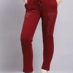 Monte Carlo Maroon Cotton Blend Printed Lower-image-36