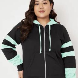 BRINNS Black Color-Block Hoodie Sweatshirt-image-39