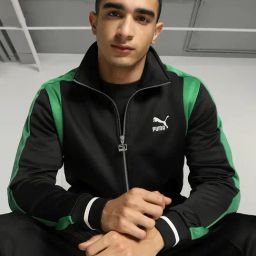 Puma T7 Black Regular Fit Striped Jacket-31