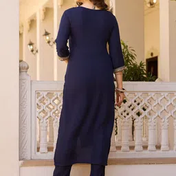 KALINI Women Ethnic Motifs Emboridered Thread Work Kurta with Pyjamas & With Dupatta image 5