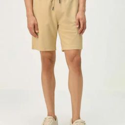 ANDAMEN Beige Regular Fit Shorts-image-6