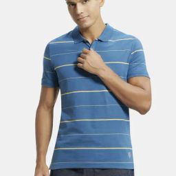 Jockey UM15 Blue Super Combed Cotton Rich Half Sleeves Polo T-Shirt-image-65