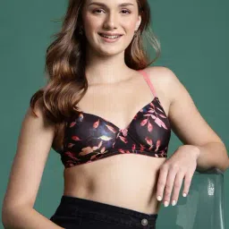 Leading Lady Black & Gajri Printed Bra-image-9