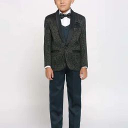 Kids Island Boys Green & White Printed Full Sleeves Suit Set-picture-39