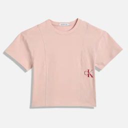 Calvin Klein Girls Sepia Rose Brand Graphic Print T-Shirt-picture-6