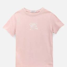 Calvin Klein Girls Sepia Rose Ck Logo Print T-Shirt-image-32