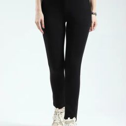 Monte Carlo Black Viscose Solid Jegging-image-98