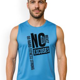 GREATMAN Printed Round Neck Gym Vest GM1110Sky_M-image-47