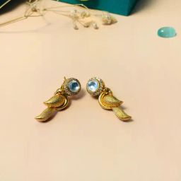 Abdesigns Gold Plated Kundan Polki & American Diamond Earrings-19