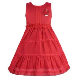 Wish Karo Kids Red Applique Frock-image-1