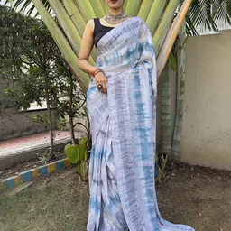 KALINI Tie and Dye Pure Chiffon Ready to Wear Saree-image-34