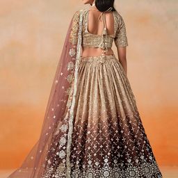 FABPIXEL Embroidered Sequinned Semi-Stitched Lehenga & Unstitched Blouse With Dupatta image 2