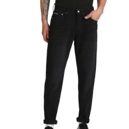 Calvin Klein Jeans Denim Black Cotton Straight Fit Jeans-image-98