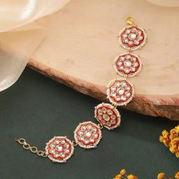 Aatmana Silver Statement Kundan Studded Matha Patti-34