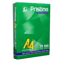 Pristine Copier Paper 75 GSM A4 Size 500 Sheets White (Pack of 10 Ream)-0