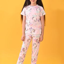 YK Girls Printed Pure Cotton Night suit-picture-2