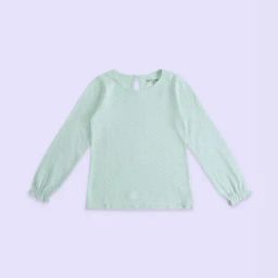 Pantaloons Junior Mint Green Cotton Printed Full Sleeves Top-image-33