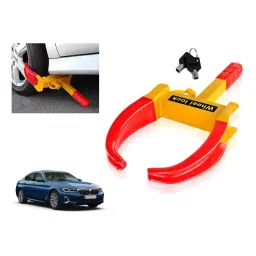 Auto Pearl Security Adjustable Anti Theft Yellow, Red Wheel Clamp Lock Compatible with BMW 525i-image-83