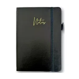 Pragya Elite Collection A5 Single Ruled 192 Pages 80 GSM Black Hard Cover Notebook Journal with Leatherette Cover, PP398-A5-SL-Black (Pack of 2)-31