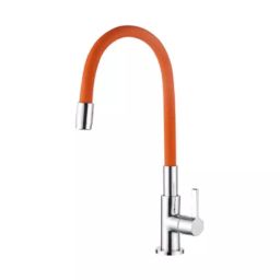 Plato Metallic Finish High Flow Italik Sink Cock With Silicon Gel Spout Size of 19.05 mm (3/4 Inch), I 209 C-34