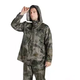 AllExtreme Polyester Hooded Type Zipper Closer Military Green Raincoat XL for Men's, EXMK004-XL-picture-10